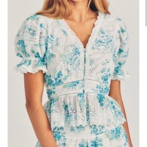 LoveShackFancy Annalee Eyelet Embroidered Top